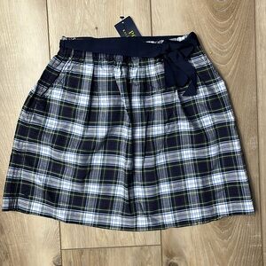 Polo Ralph Lauren Girls Plaid Skirt Ribbon Belt Size 12 NEW